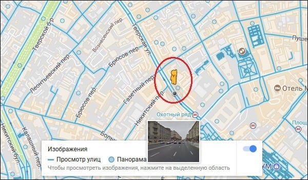 карта гугл с человечком ходить по улицам москвы