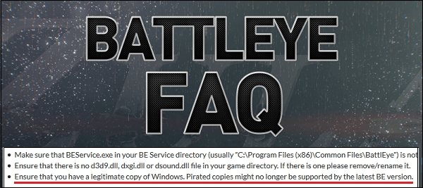 Картинка Battleye FAQ