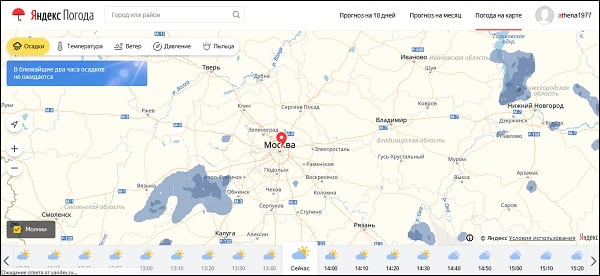 Погода на Яндексе