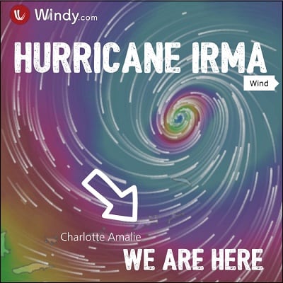 Картинка ураган "Ирма" на windy