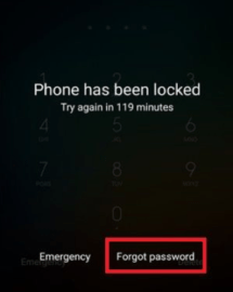 Кнопка Forget Password