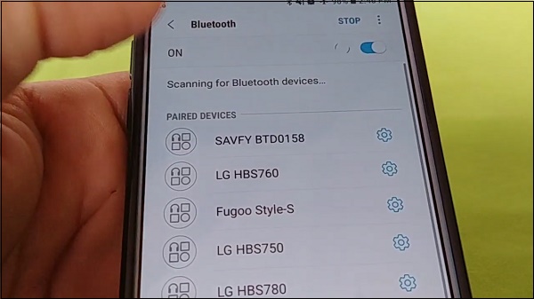 Раздел Bluetooth на телефоне