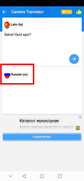 Выбор русского языка
