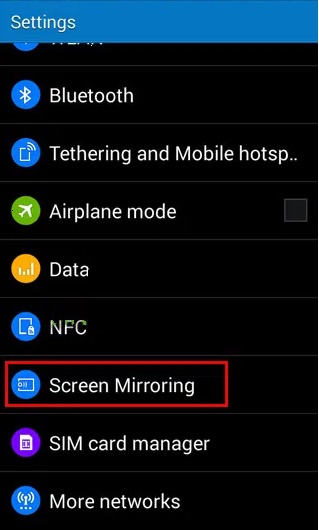 Опция Screen Mirroring