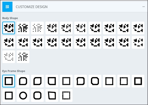 Раздел "Customise design"