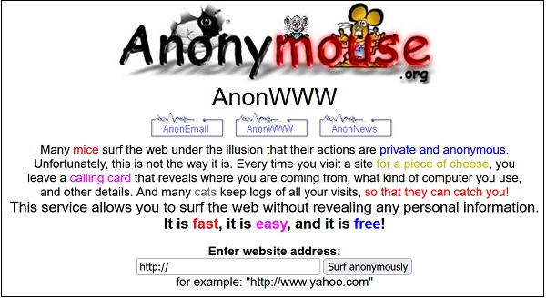 Сайт Anonymouse